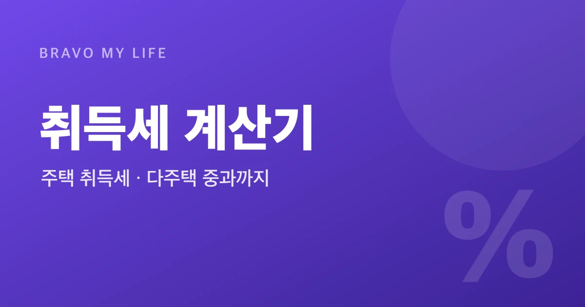 Korean Home Acquisition Tax Calculator
